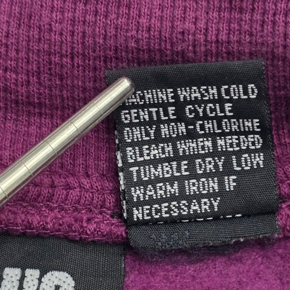 Vintage Todays News Purple Mock Neck Button Pullover Sweatshirt Mens Large - Picture 6 of 11